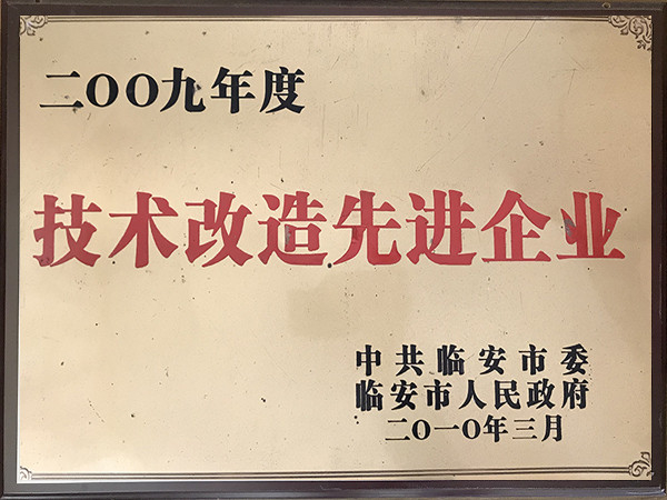 2009年度技術(shù)改造先進(jìn)企業(yè)
